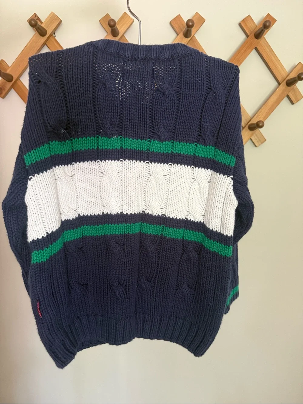 Vintage Gymboree Navy Cable-Knit V-Neck Sweater